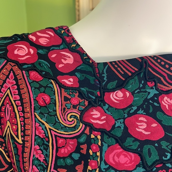 Anne Crimmins for Umi Collections vintage 80s/90s wool & silk challis blouse - Picture 2 of 7